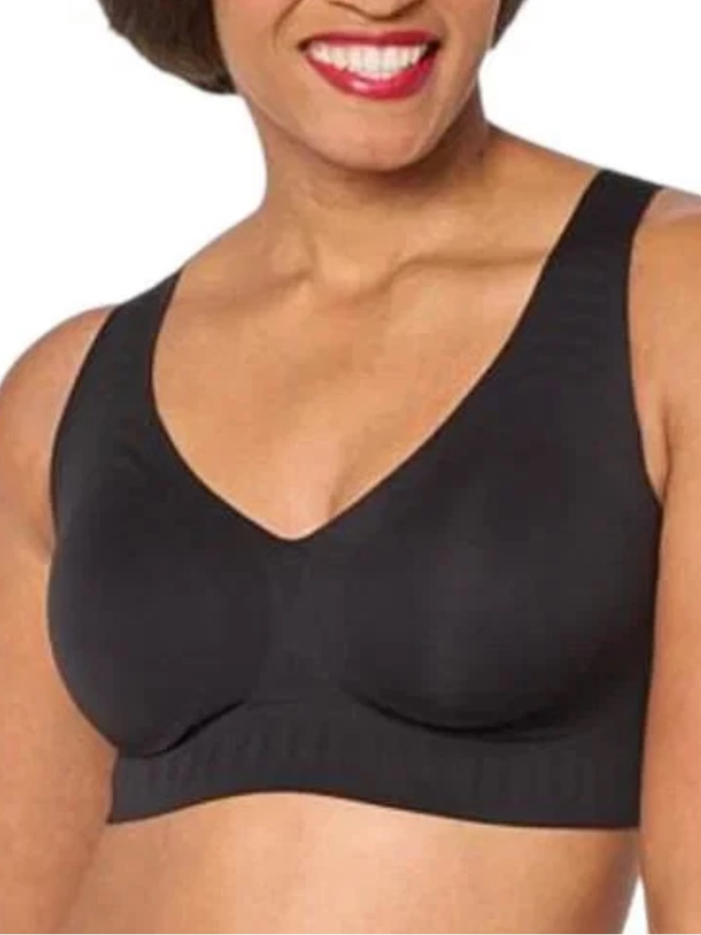 Rhonda Shear NWOT M Seamless Wireless V-Neck GEL Comfort Bra